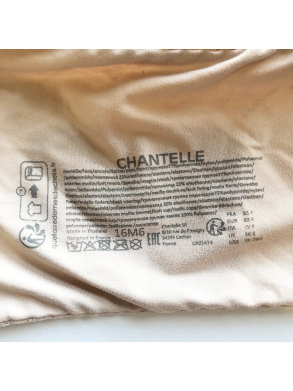 CHANTELLE Norah Chic Underwire T-Shirt Bra Nude Beige Womens 36DDD - Picture 4 of 4
